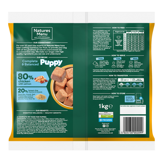 Natures Menu Puppy 80 Chicken with salmon 1kg Marshalls Pet Food Store