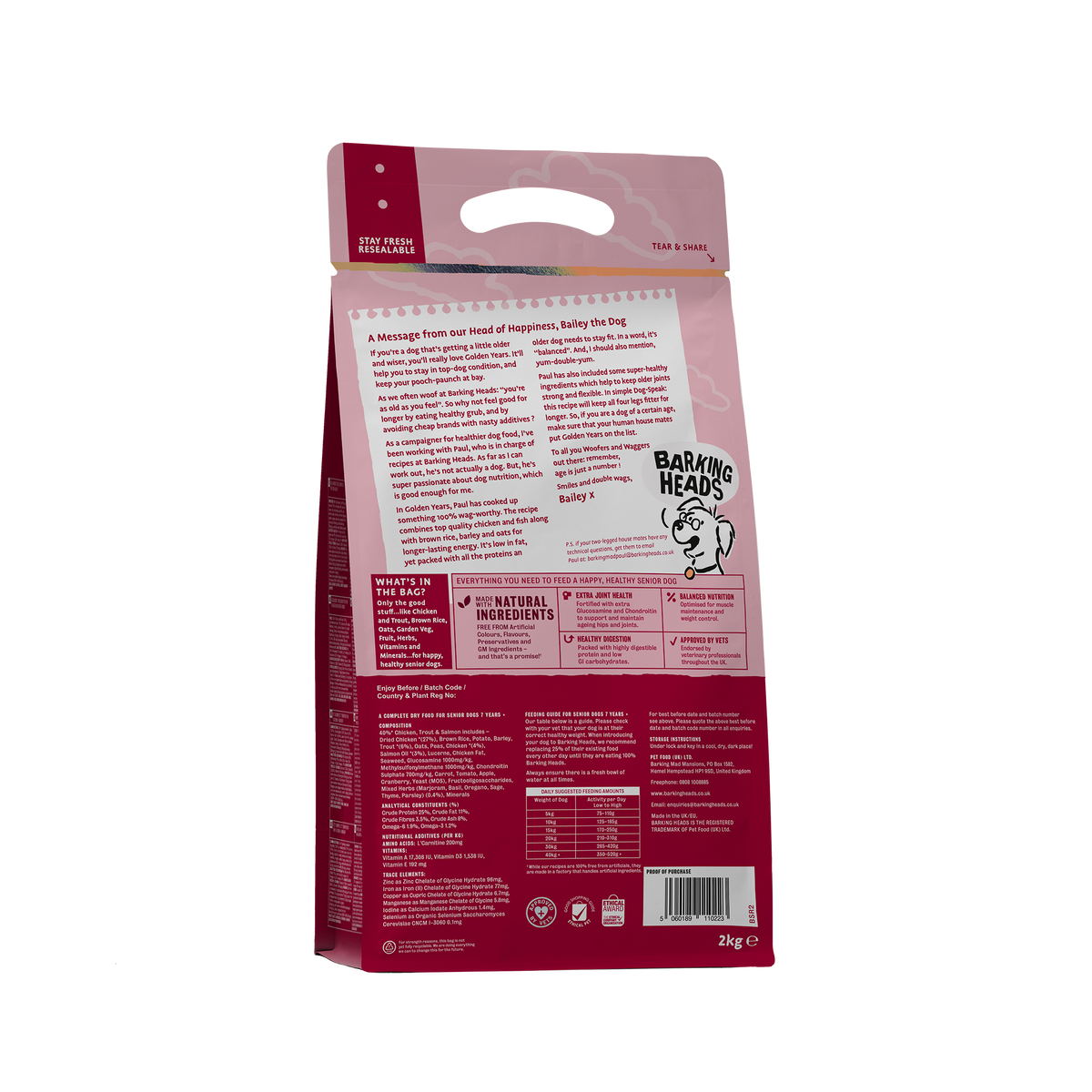 Barking heads golden years 18kg clearance