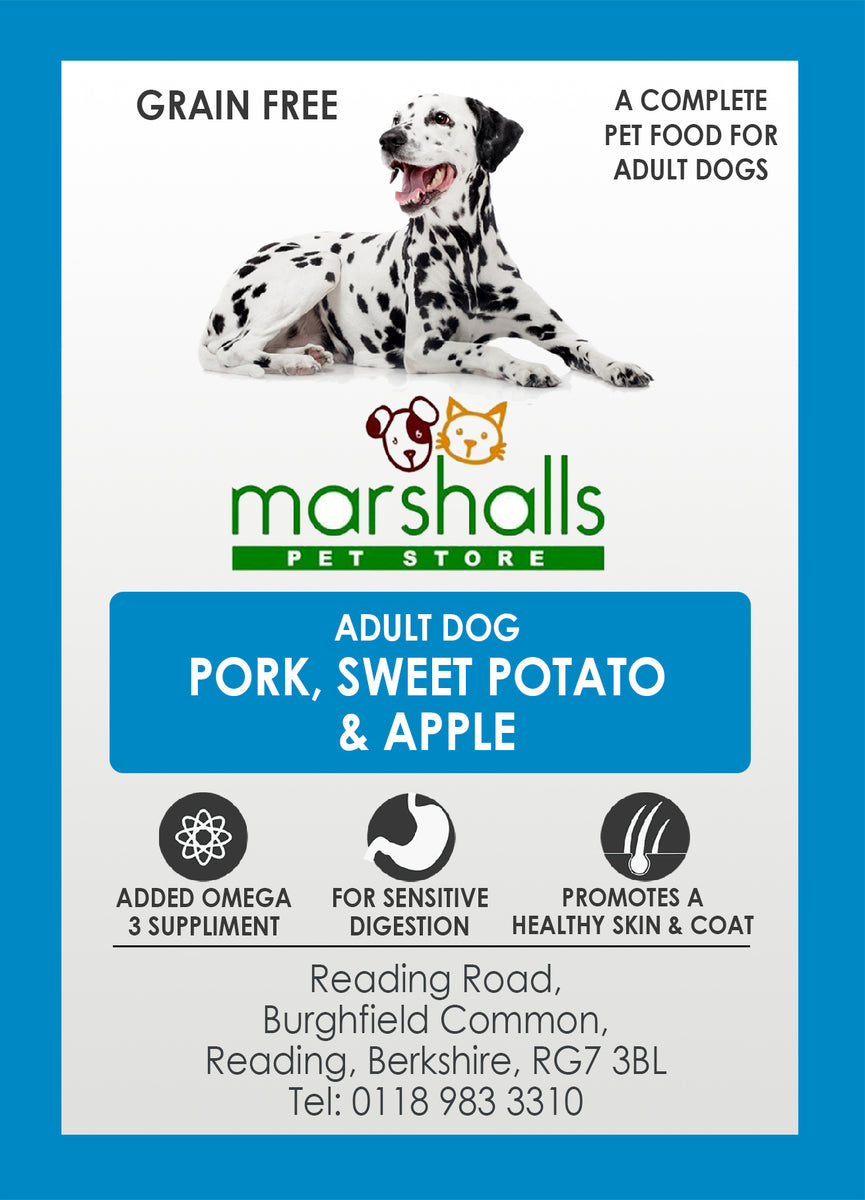 Grain Free Pork with Sweet Potato & Apple Marshalls Pet Food Store